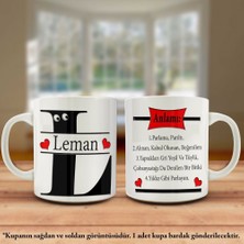 Asilmeydan Leman İsmi ve Anlamı İsme Özel Tasarım Kupa Bardak -Arkadaş ve Sevdiklerinize Hediyelik