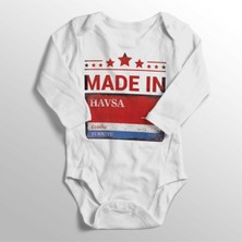 Limon Unisex Bebek Beyaz Edirne Havsa Sokak Tabelası Baskılı Zıbını