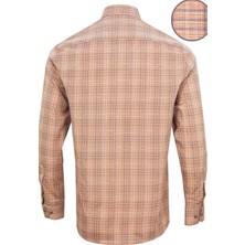 Varetta Erkek Yeşil  Klasik Kesim Kareli Yaka Düğmeli Tek Cepli Uzun Kollu Gömlek