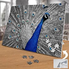 Asilmeydan Gri ve Mavi Tüylü Tavus Kuşu 240 Parça Puzzle YAPBOZ-75448