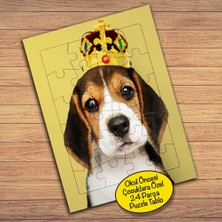 Asilmeydan Sevimli Kral Köpek Çocuklara Özel Puzzle Yapboz TABLO-74783