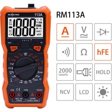 Carino 113D Turuncu Multimetre Dijital Profesyonel Multimetreler Test 10A Otomatik Aralığı Ac / Dc Gerilim (Yurt Dışından)