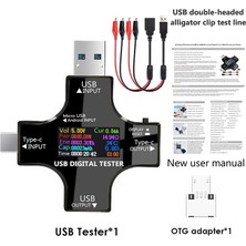 Carino Siyah USB C Test Cihazı 2 1 C USB Test Cihazı Renkli Ekran IPS Dijital Multimetre Gerilim (Yurt Dışından)