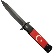 Hattoza Italyan Tip Türk Bayraklı 21,5 cm Kamp ve Avcılık Çakısı