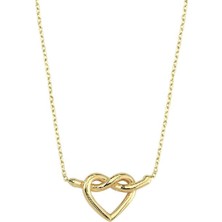 Engingold 14 Ayar Altın Aşk Düğüm Kalp Kolye