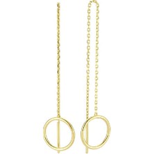 14 Ayar Altın Sallantılı Halka Küpe