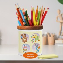 Asilmeydan Sevimli Küçük Hayvanlar Ahşap Seramik Kalemlik - 1196-75