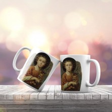 Asilmeydan Kadehli Kanatlı Melek Baskılı Fincan Kupa Bardak -KB260