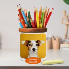 Asilmeydan Sevimli Hayvan Mutlu Köpek Ahşaplı Seramik Kalemlik -64825