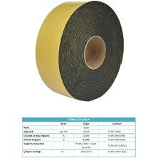 Kauçuk Bant 7,5cm Genişlik 15 Metre Uzunluk Elastomerik Arkası Kendinden Yapışkanlı Rulo Izolasyon Havalandırma Agmair Agm