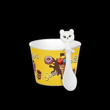Titiz  Plastik-Cupice Kaşıklı Plastik  Dondurma Seti -Dondurma Kabı