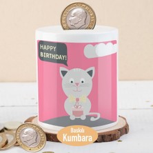 Asilmeydan Happy Birthday Meow Baskılı Para Birikim KUMBARASI-21474