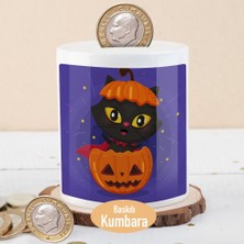 Asilmeydan Cadılar Bayramı Siyah Kedicik Baskılı Para Birikim KUMBARASI-214