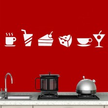 Asilmeydan Aperitif Yiyecekler Silüet Dekoratif Duvar Sticker, Çıkartma, Etiket