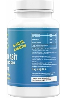 Ncs L-Carnitine Alpha Lipoic Acid Koenzim Q10 180 Tablet 2 Kutu