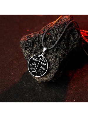 Takılingo 925 Ayar Gümüş Kam Davulu Işlemeli Erkek Kolye