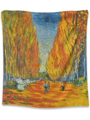 Hobimania Duvar Örtüsü Tapestry Vincent Van Gogh Lallé Des Alyscamps 70X100 cm Duvar Dekorasyon Moda