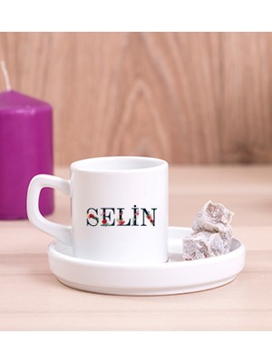Hediye Dükkanı Kişiye Özel Çiçek Harf Tasarım Isim Yazılı Concept Türk Kahvesi Fincanı