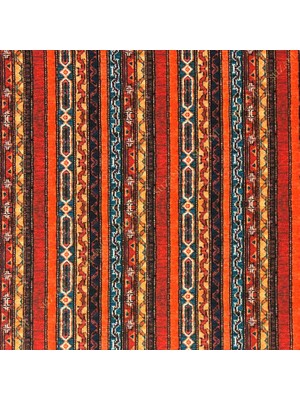 Suzani Çizgili Kilim Desenli Dijital Baskılı Kumaş KMS-1167
