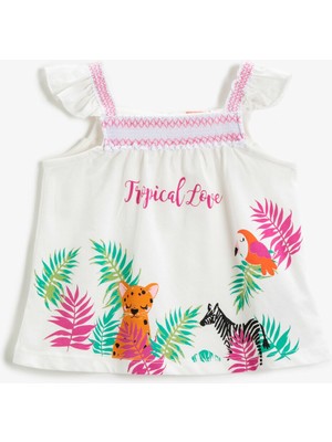 Koton Kız Bebek Hayvan Baskılı Atlet Pamuklu