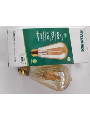 Sylvania ST64 Armut Tip Rustik Ampul 7W = 60W 2500K  15000 H