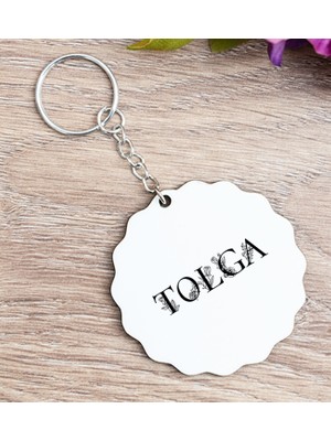 Hediye Dükkanı Kişiye Özel Çiçekli Harf Tasarım Isim Yazılı Ahşap Anahtarlık