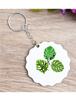 Hediye Dükkanı Kişiye Özel Erkeğe Hediye Yaprak Tasarım Isimli Ahşap Anahtarlık