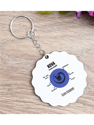 Hediye Dükkanı Kişiye Özel Kova Burcuna Hediye Ahşap Anahtarlık