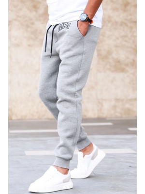 Madmext  3 Iplik Şardonlu Gri Erkek Eşofman 5427