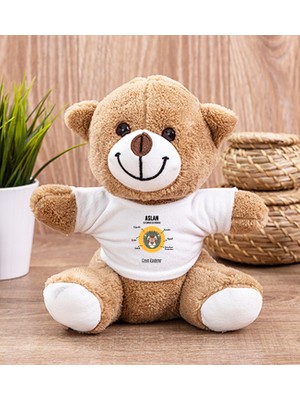 Hediye Dükkanı Kişiye Özel Aslan Burcuna Hediye Peluş Ayıcık