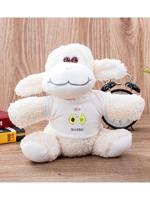 Hediye Dükkanı Kişiye Özel Sevimli Avokado Desenli Peluş Koyun