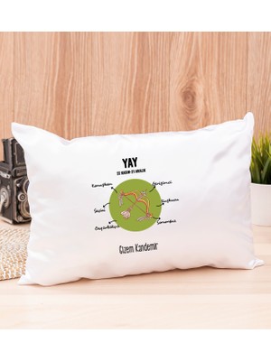 Hediye Dükkanı Kişiye Özel Yay Burcuna Hediye Dikdörtgen Yastık