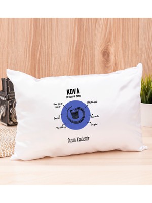 Hediye Dükkanı Kişiye Özel Kova Burcuna Hediye Dikdörtgen Yastık