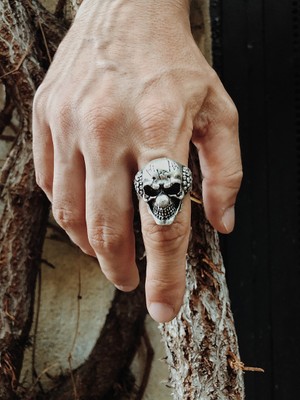 Capo By Aytaç Yamaç Palyaço Kurukafa Joker Figürlü Ayarlanabilir Motorcu Tarzı Yüzük