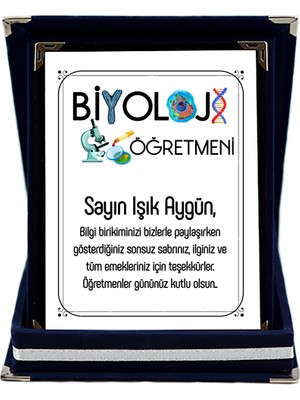 Biresimden Biyoloji Öğretmenine Hediye Isim Baskılı Plaket - Öğretmenler Günü Hediyesi