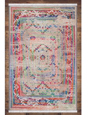 Soho Halı Vintage Renkli Anadolu Desenli Yıkanabilir Kaymaz  Salon Halısı Dekoratif Kilim ARM-1232