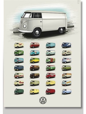 Tablomega Ahşap Tablo Volkswagen Minibüsler Mdf Poster