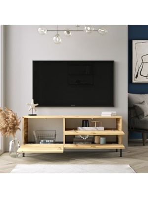 Yurudesign Luvio Tv Ünitesi Sehpası Metal Ayaklı 120CM Keçe-Siyah Lv5-Kl