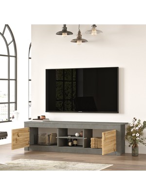 Yurudesign Luvio Tv Ünitesi Sehpası 160CM Keçe-Beton LV12-KR