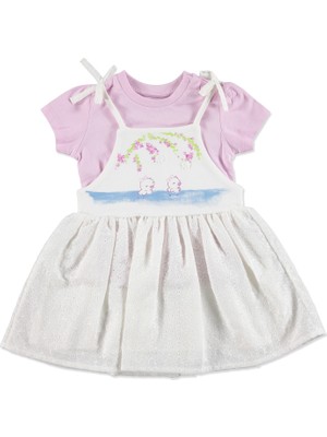 Hello Baby Yaz Kız Bebek Puanlı Çiçek Elbise-Tshirt Takım