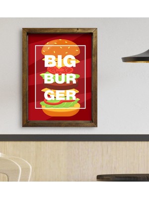 Bk Gift Cafe & Bar & Restaurant Konseptli Doğal Masif Ahşap Çerçeveli Tablo 45X65CM-93