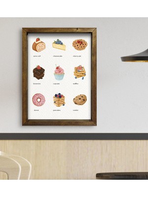 Bk Gift Cafe & Bar & Restaurant Konseptli Doğal Masif Ahşap Çerçeveli Tablo 45X65CM-90