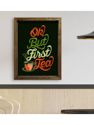 Bk Gift Cafe & Bar & Restaurant Konseptli Doğal Masif Ahşap Çerçeveli Tablo 45X65CM-89