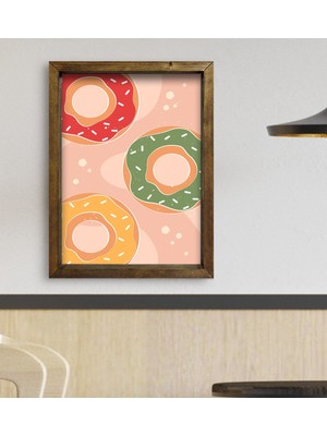 Bk Gift Cafe & Bar & Restaurant Konseptli Doğal Masif Ahşap Çerçeveli Tablo 45X65CM-88