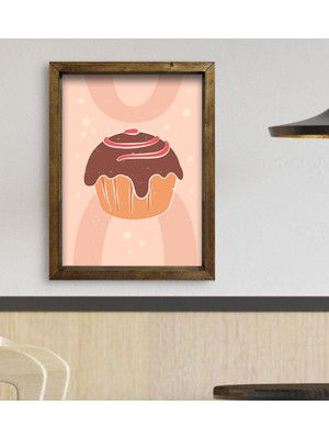 Bk Gift Cafe & Bar & Restaurant Konseptli Doğal Masif Ahşap Çerçeveli Tablo 45X65CM-83