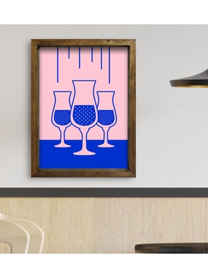 Bk Gift Cafe & Bar & Restaurant Konseptli Doğal Masif Ahşap Çerçeveli Tablo 45X65CM-80