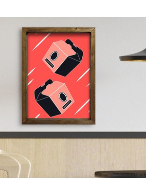 Bk Gift Cafe & Bar & Restaurant Konseptli Doğal Masif Ahşap Çerçeveli Tablo 45X65CM-71