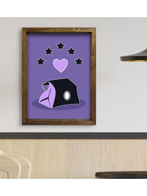 Bk Gift Cafe & Bar & Restaurant Konseptli Doğal Masif Ahşap Çerçeveli Tablo 45X65CM-73