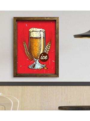 Bk Gift Cafe & Bar & Restaurant Konseptli Doğal Masif Ahşap Çerçeveli Tablo 45X65CM-34