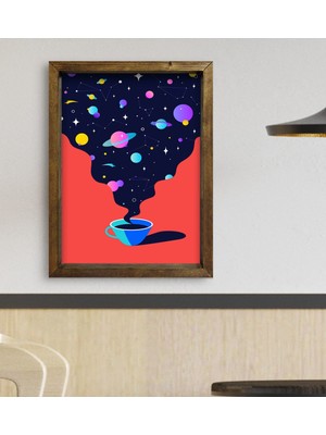 Bk Gift Cafe & Bar & Restaurant Konseptli Doğal Masif Ahşap Çerçeveli Tablo 45X65CM-21